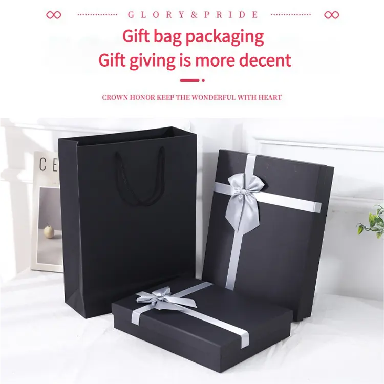 Rectangular Black Gift Box With Lid